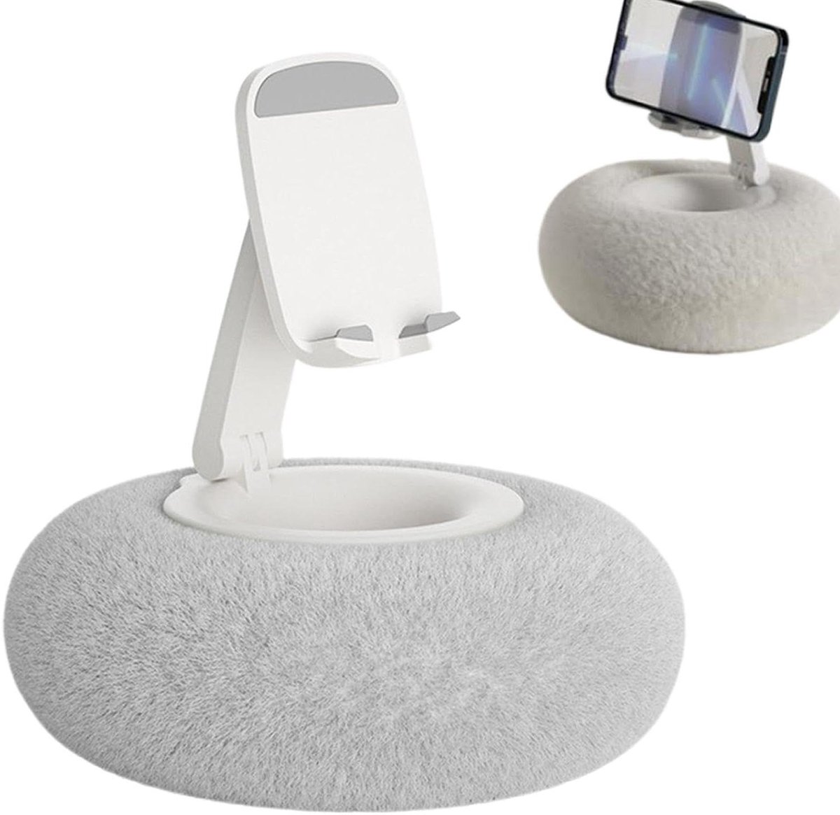 Telefoonhouder Kussen - Tablet Stand - Video Kijken - Antislip Ontwerp - 19 x 19 x 11 cm - Wit