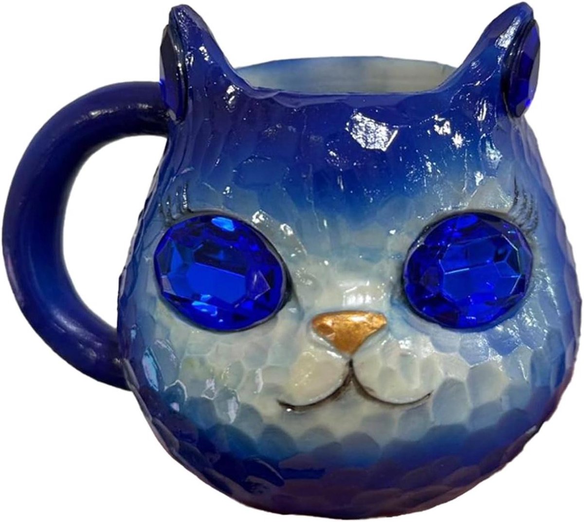 Katten Mok - Dieren Mok - Koffie Drinken - Minerale Geode Design - 1 Stuk - Blauw