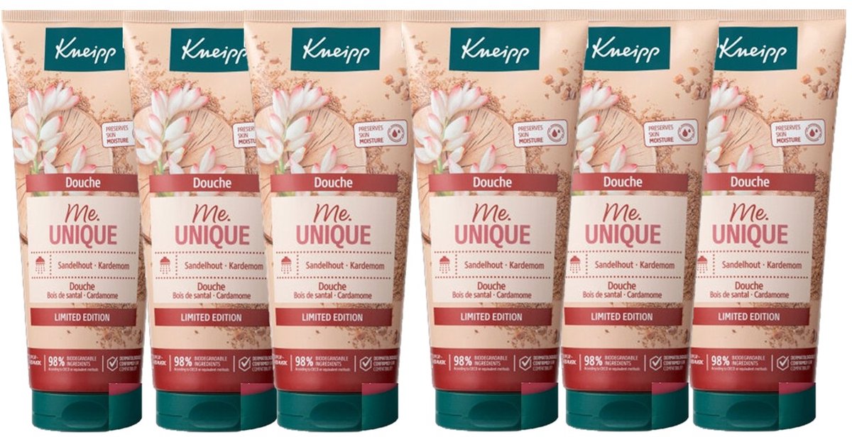Kneipp Douchegel Me Unique - Warm - Elegant - Zacht - 6x 200 ml - Voordeelverpakking