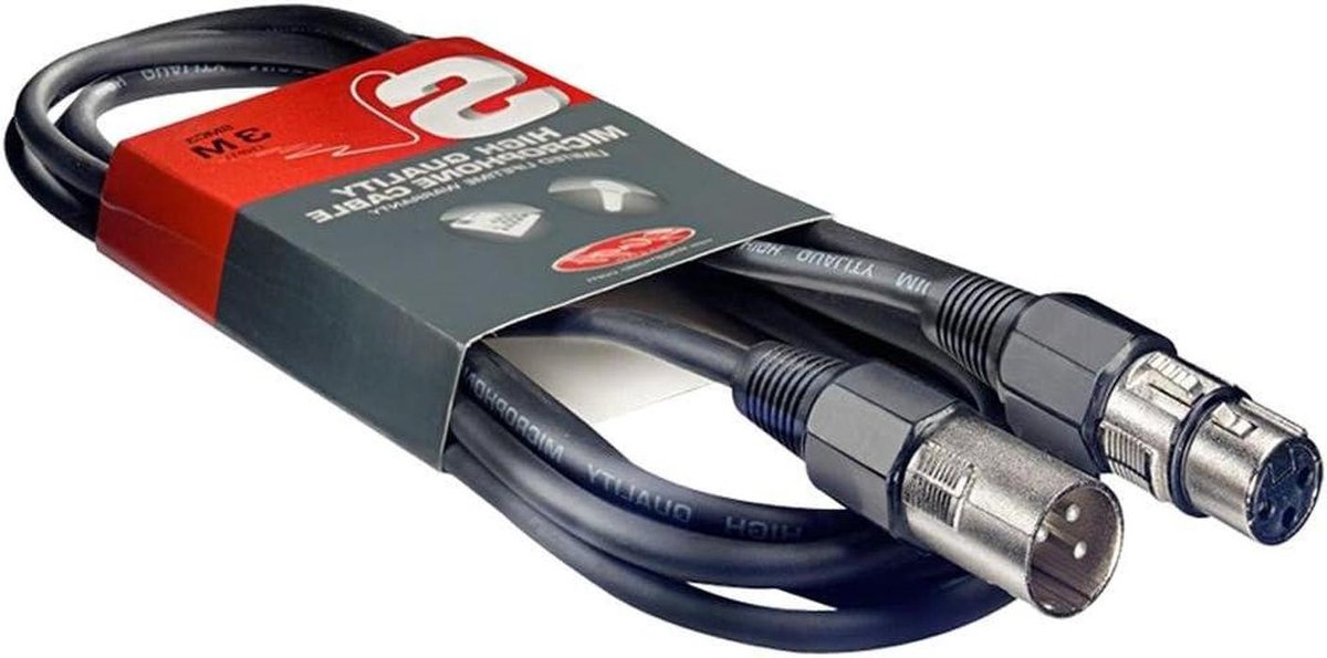 XLR Kabel - Microfoonsnoer - Audio Verbinding - Mannelijk naar Vrouwelijk - 15 Meter - Zwart
