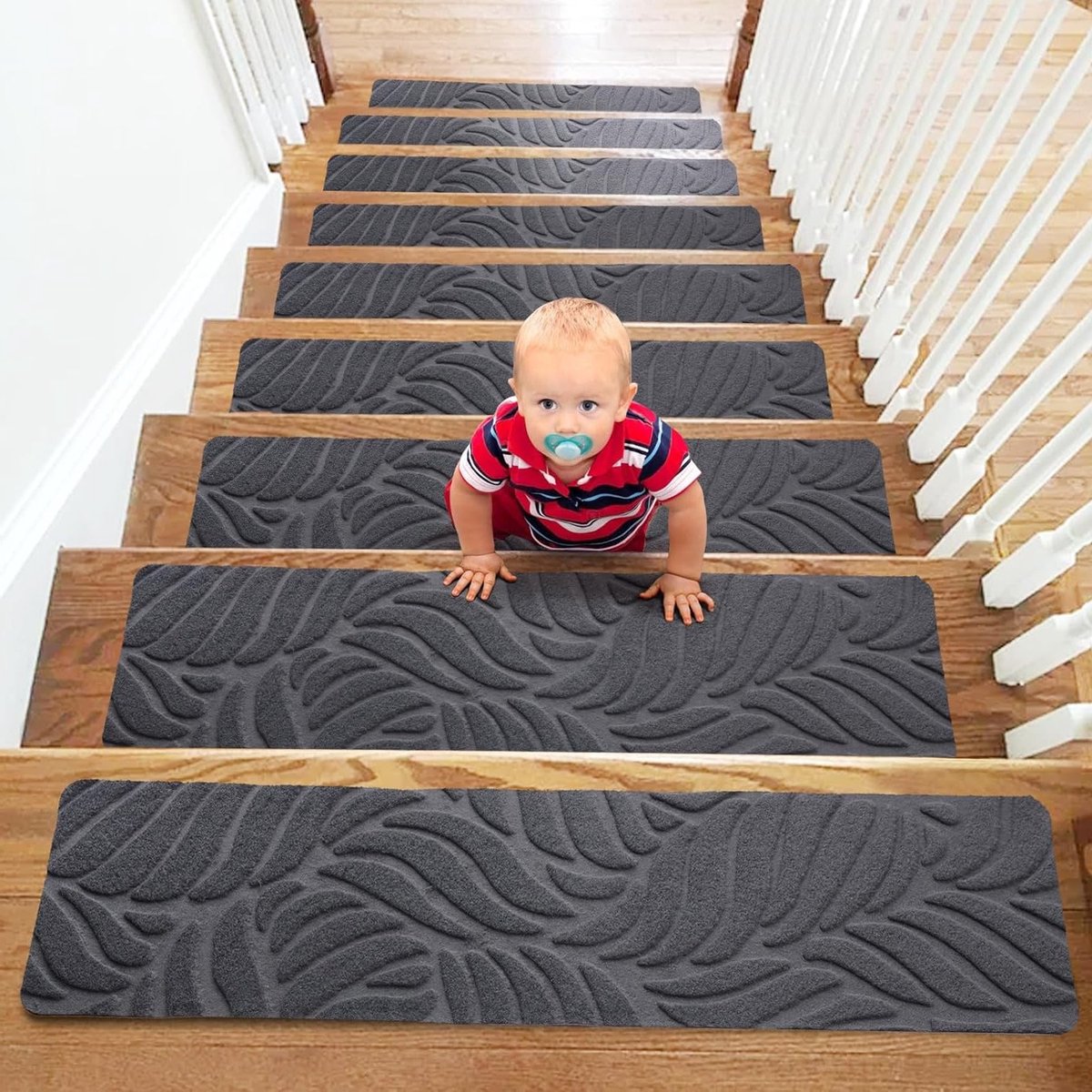 Set van 15 Antislip Trapmatten voor Binnen en Buiten, Zelfklevend, Geschikt voor Kinderen, Ouderen en Honden, 20 x 65 cm, Veiligheid en Comfort