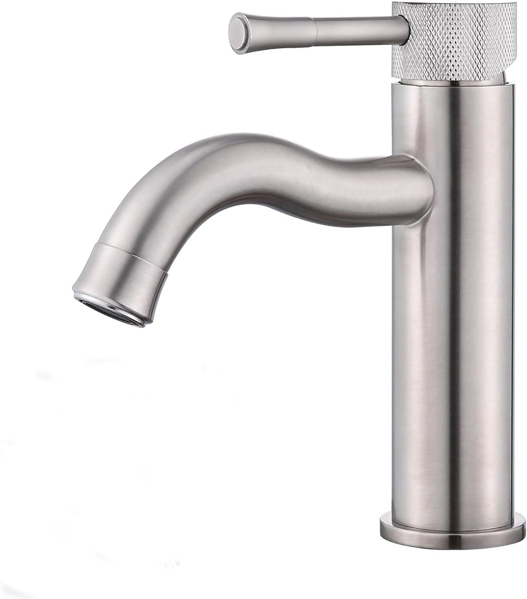 Moderne Brushed Nickel Badkamerkranen met Verlenging en Jet Regulator voor Wastafel, Boerderij en Camper