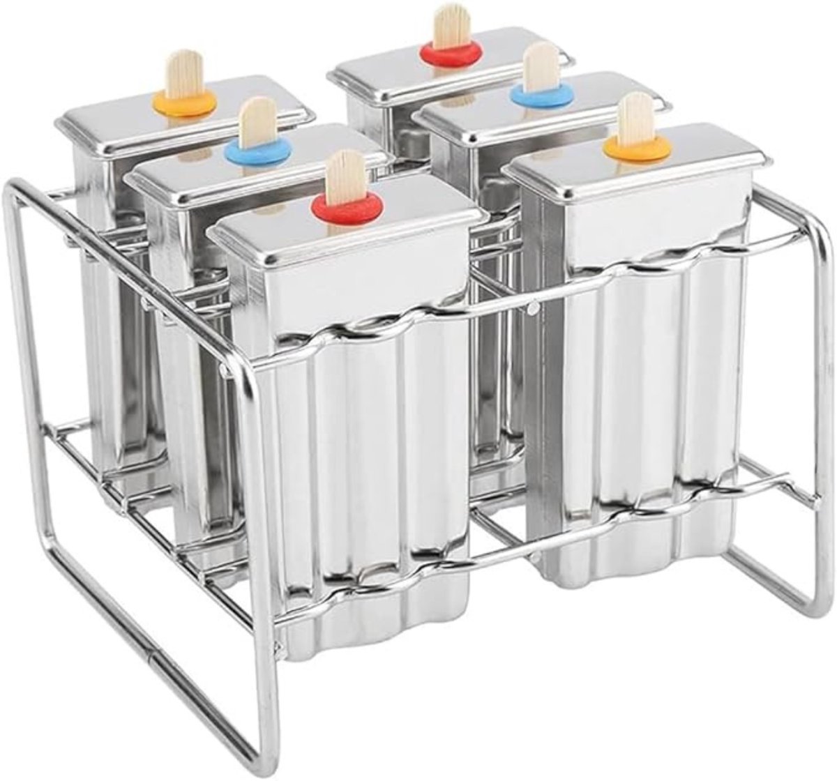 Thuys - Ijs Pop Makers - Industriële Thuis Keuken DIY - Rvs - Ijs Popsicle Mallen Kit - Ijs Pop Maker - met Lade - Tool - Geschikt voor - Keuken