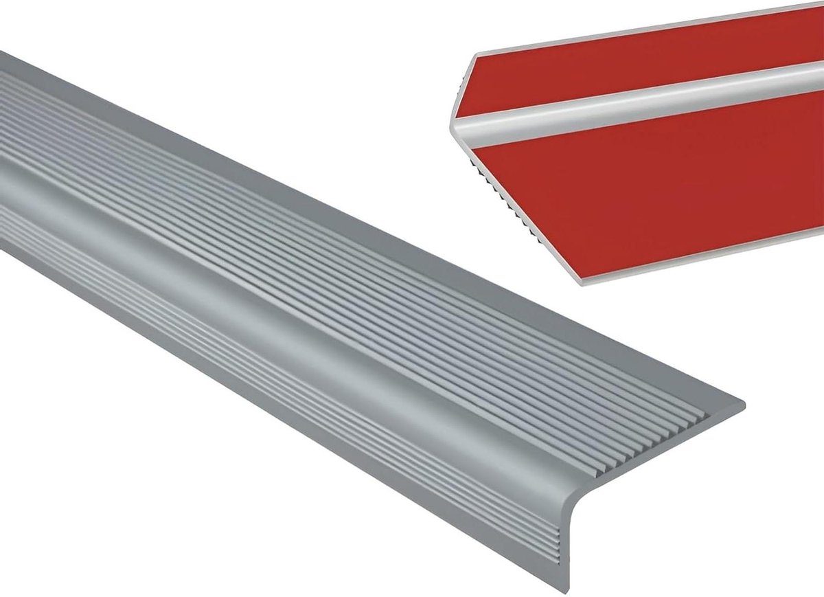 Trapneus Profiel - Antislip Strips - Veilig Lopen - Zelfklevend PVC - 1000 cm - Grijs