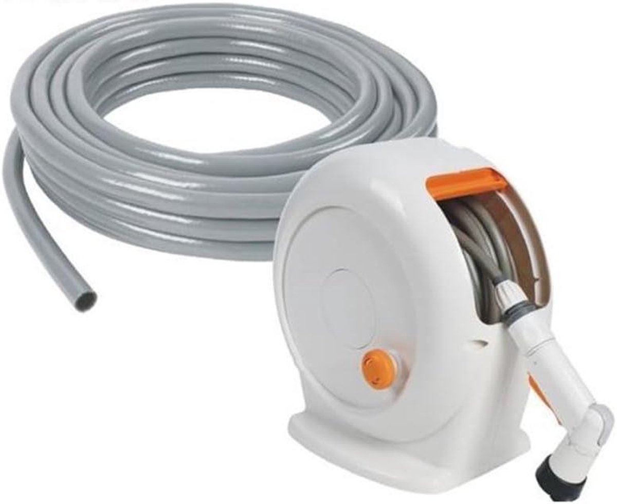 Tuinslanghaspel - Slanghouder - Tuin Besproeien - Geïntegreerde slanggeleider - 20 meter slang - Oranje