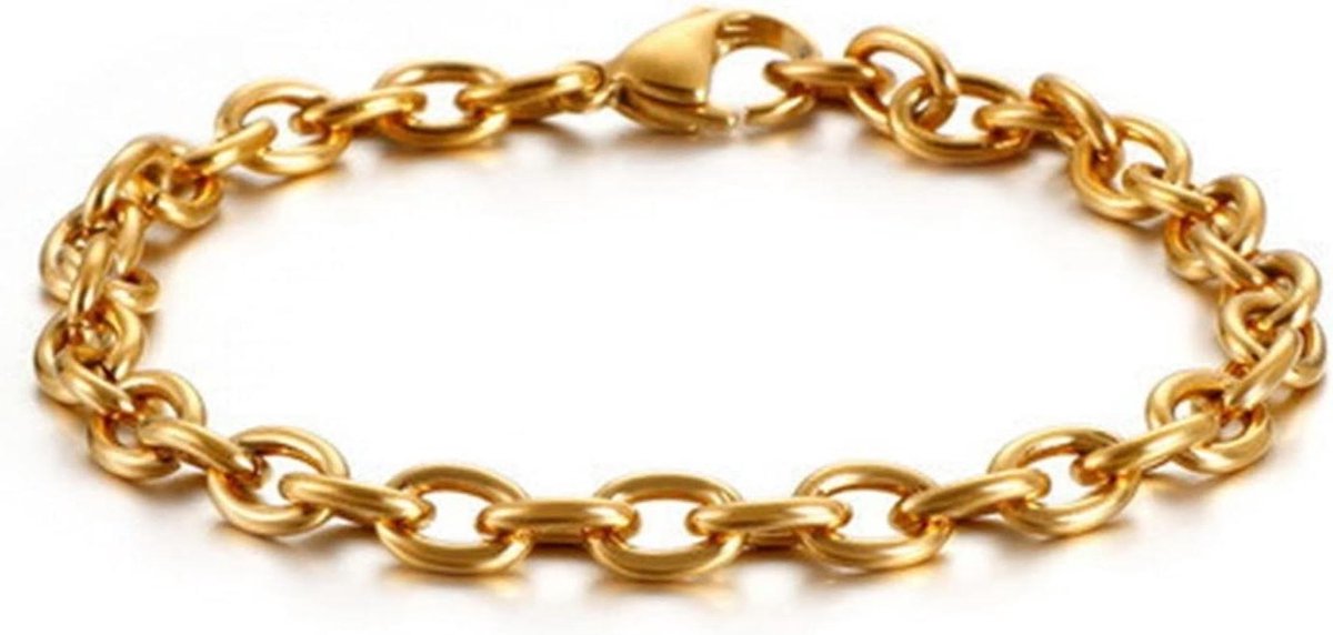 Heren Armband - Schakel Armband - Dagelijks Gebruik - Verstelbare Lengte - 20 cm - Goud Zilver