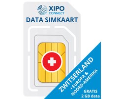 XIPO CONNECT - Data Simkaart Zwitserland + 2GB gratis Data- 365 Dagen geldig