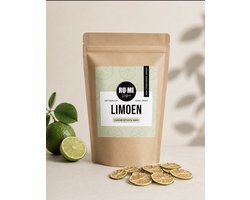 RU-MI Gedroogde Botanicals / Gedroogde Limoen (200 gr) Schijfjes 100% natuurlijk fruit, zonder toevoegingen. Ideaal als garnering voor cocktails, bakken, thee, verfrissende drankjes, decoratie of als smakelijke snack.