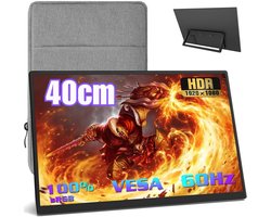 KAD® Portable Monitor - Draagbare Monitor voor Laptop - Ultra-Slank Tweede Scherm - Zwart - 36cm x 21cm x 1cm