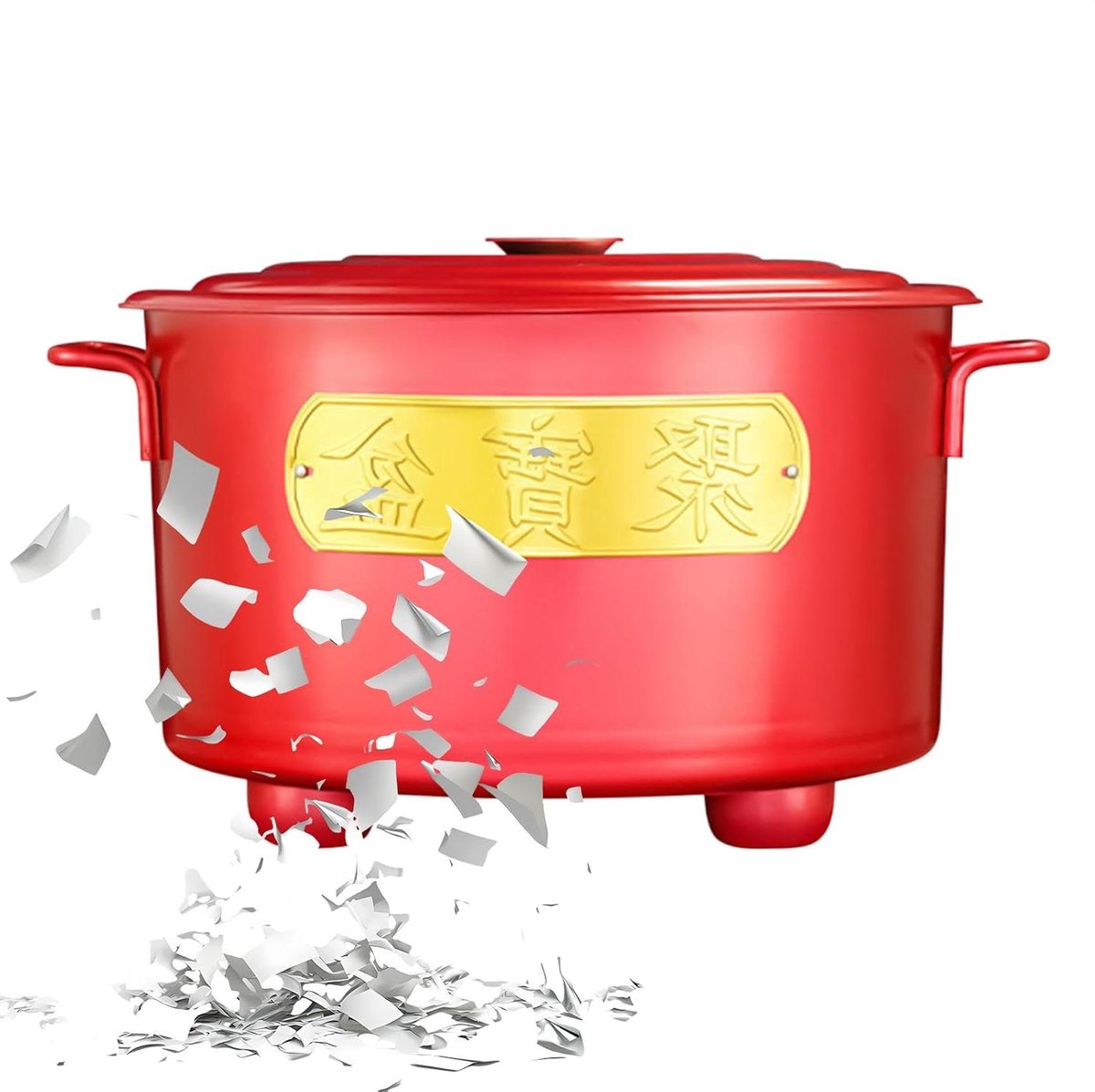 Papieren brander - Verbrandingsoven metaal - Tuinafval verbranden - Roestvrij staal - 34L x 27B x 27H cm - Rood