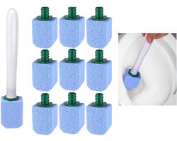 Puimsteen voor WC - Pumice Stick - Kalkverwijderingsborstel – Puimsteenborstel - met Handvat - Blauw - 10 stuks puimsteen voor toilet