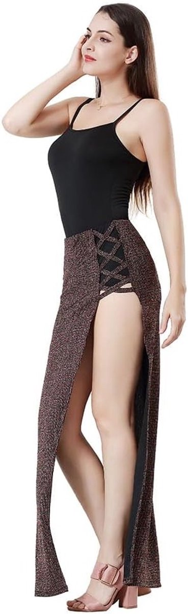 Elegante Maxi Rok en Spaghetti Top Set voor Dames - Retro Lyrical Dansoutfit voor Training en Yoga
