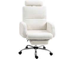 TamTrade Bureaustoel - Gaming stoel - Office chair - Chair - Computer stoel - Inclusief voetsteun - Gestoffeerd - Wit - Tot 120 kg