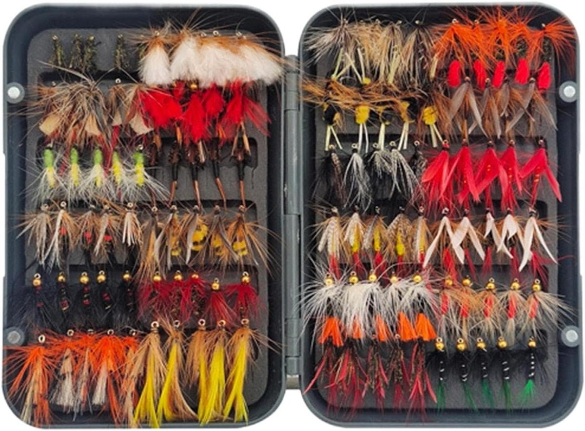 Forel Visassortiment - Kunstaas Set - Vissen in Water - Dubbelzijdige Opbergdoos - 120 Delen - Uniek