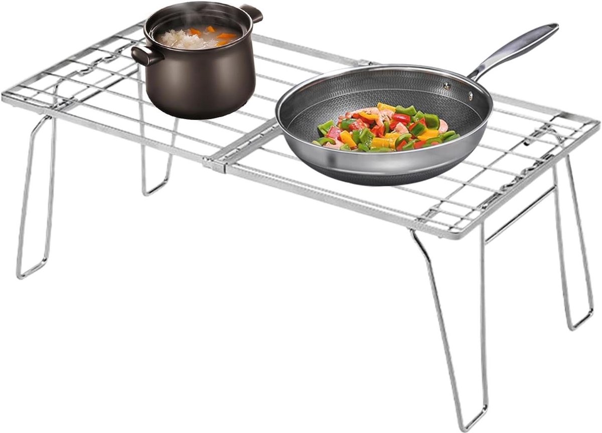 Opvouwbaar draadrek - Rolplanken keuken - Ruimte organiseren - Met wielen - 60 x 315 cm - Zilverkleurig