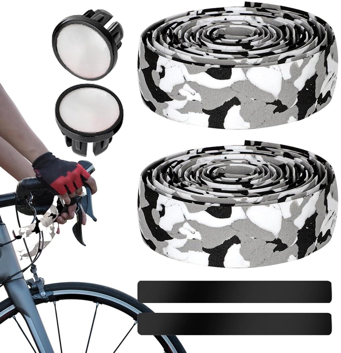 Fiets Stuurtape - Grip Tape - Comfortabel Rijden - Schokabsorberend Schuim - 200x3cm - Zwart