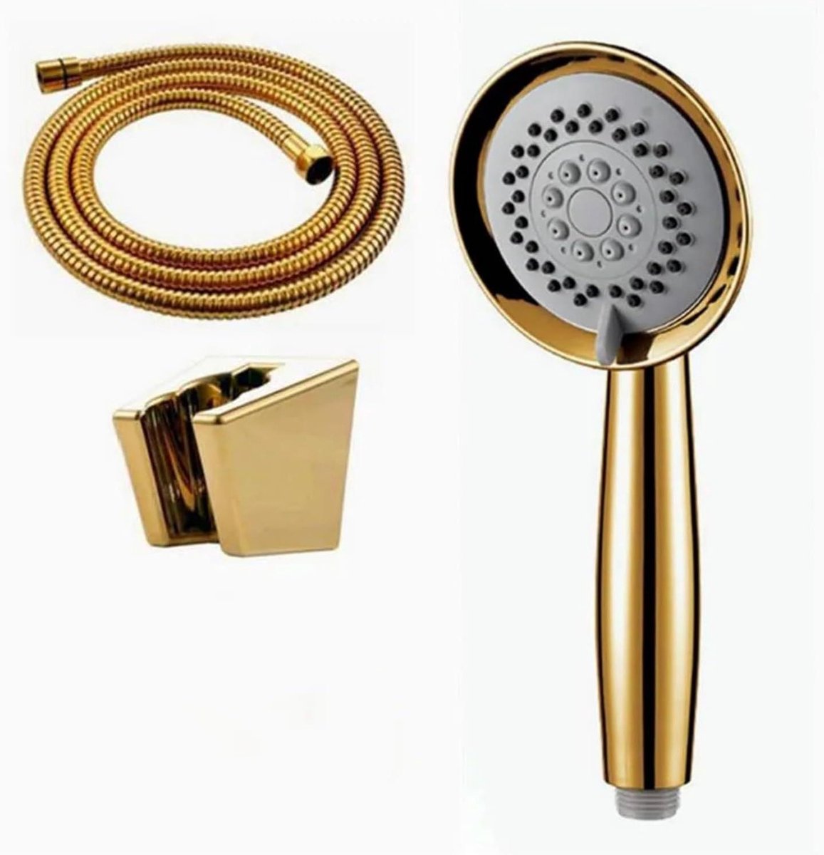 Handdouche Set - Douchekop Slang - Badkamer Vernieuwen - Drie Functies - 50 Gram - Goudkle