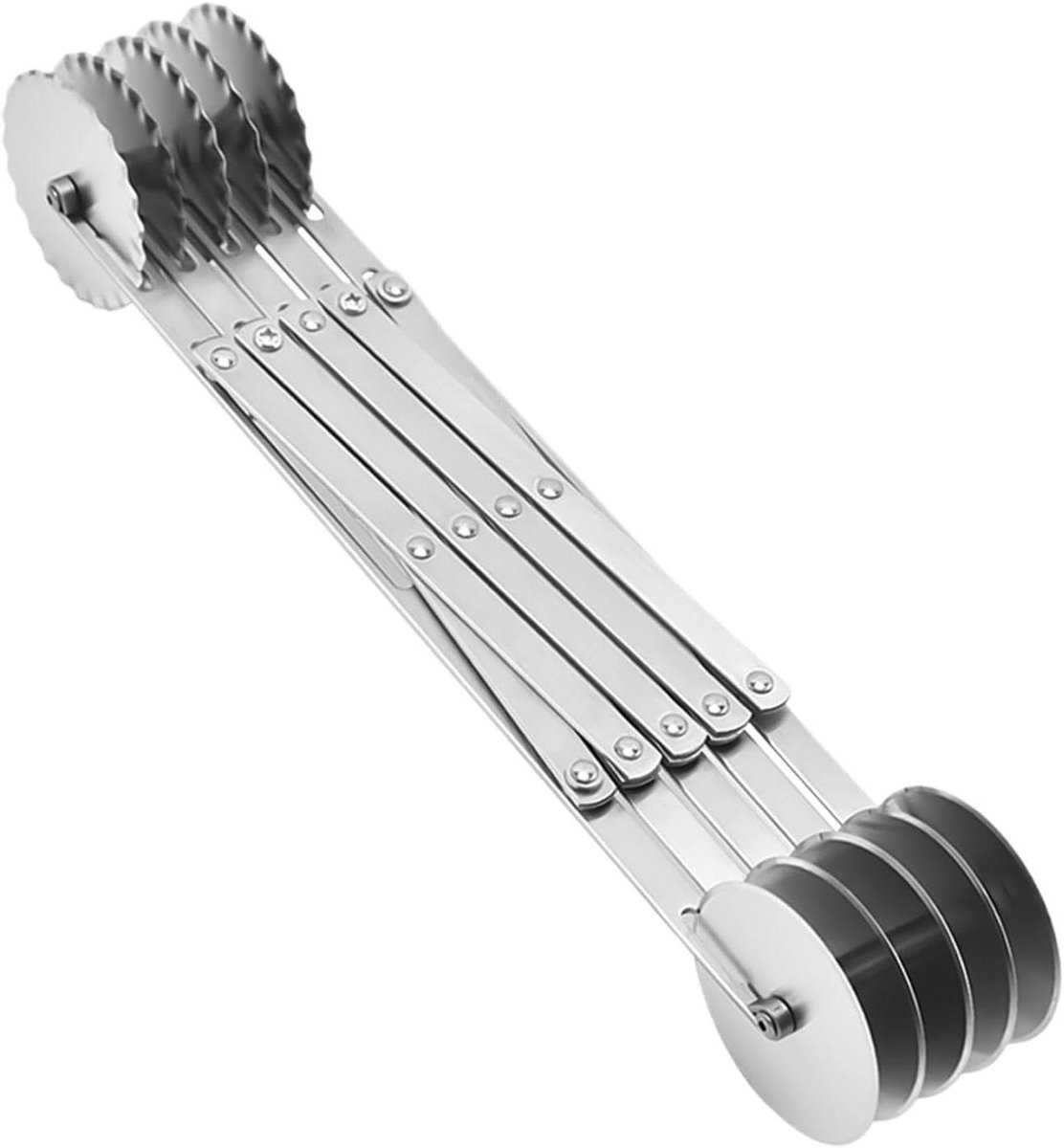 Deegsnijder Wiel - Pastaroller - Bakken en Koken - Verstelbare Breedte - 33 x 5 cm - Zilver