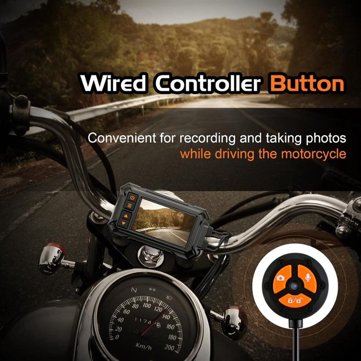 Motorfiets Dash Cam - Video Recorder - Veilig Rijden - HD Dubbele Lens - 32 GB - Zwart – foto 2
