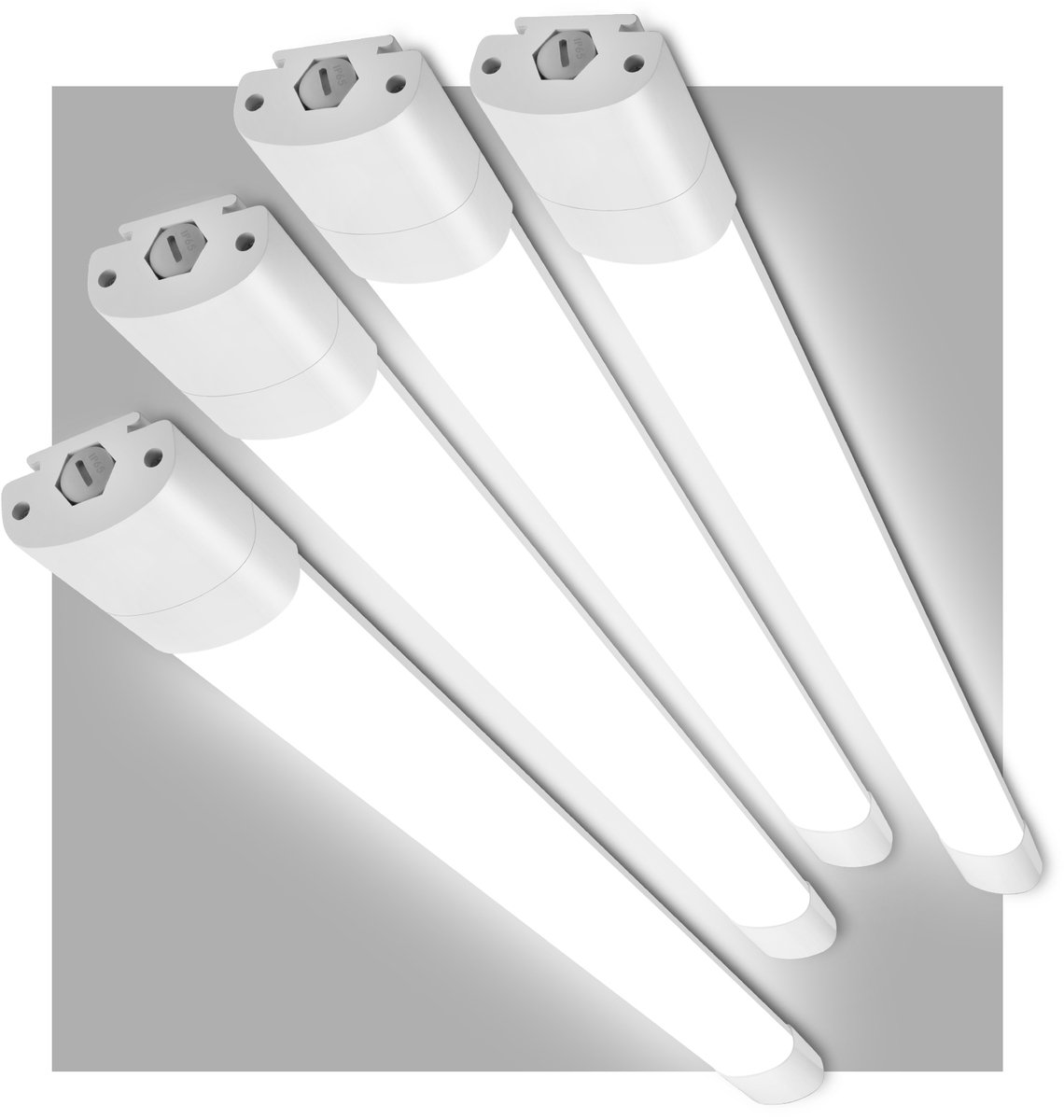 Oraymin 4x LED TL Lamp 120cm - 36W 4000K IP66 - Doorkoppelbaar - Voor Garage & Magazijn Wit