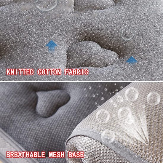 Japanse vloermatras - Futon slaapmat - Comfortabel slapen - 5-laags structuur - 100x200cm - Grijs — afbeelding 2