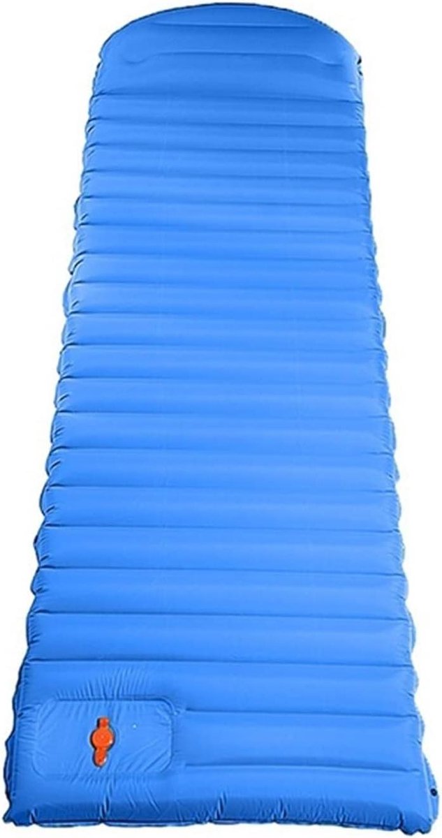 Opvouwbare Picknickdeken Outdoor opblaasbare lucht matras slaapkussen met kussen ultralight wandelen trekking vocht kampeermat vouwbed Zelfopblaasbare Luchtmatras(Blue)