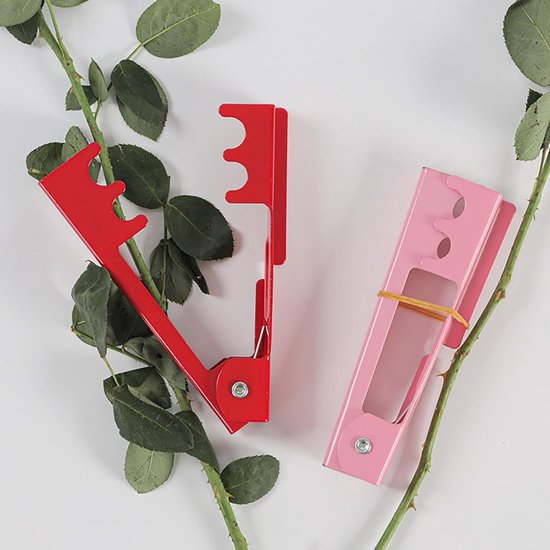 Blad Doorn Stripper - Planten Tool - Rozen Verzorgen - Stevig Metaal - 14 cm - Rood — afbeelding 3