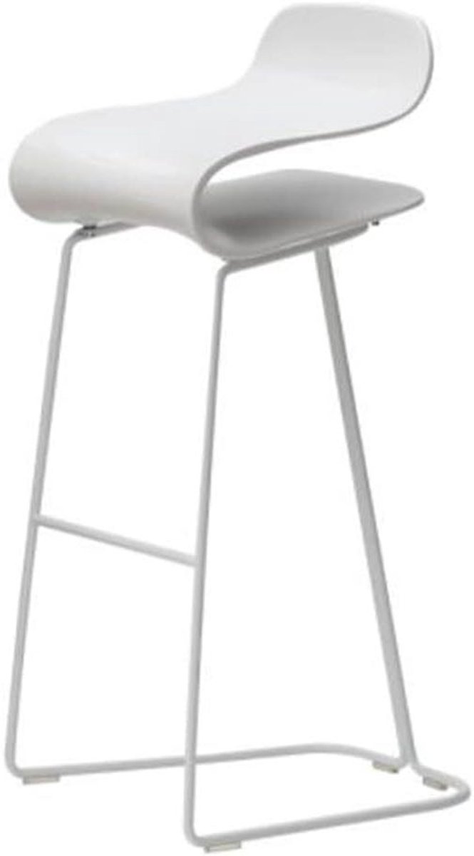 Barkruk - Barstoel Keuken - Moderne Inrichting - Stalen Frame - 76 cm Hoog - Wit