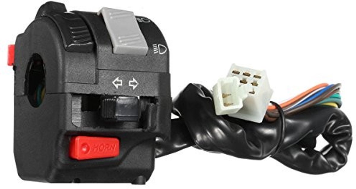 Dailygoods - Cosensi - Dailygoody - Motorfiets Schakelaar - Universele 12V Hoofdlicht Schakelaar - Waterproof - Handvat Montage - Inclusief Toetsen - Geschikt voor 7/20mm, 2...