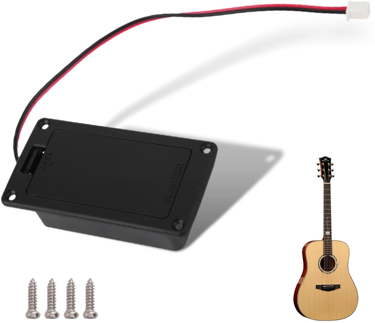 Dailygoods - Actieve Gitaar Batterij Case voor 9V Batterijen