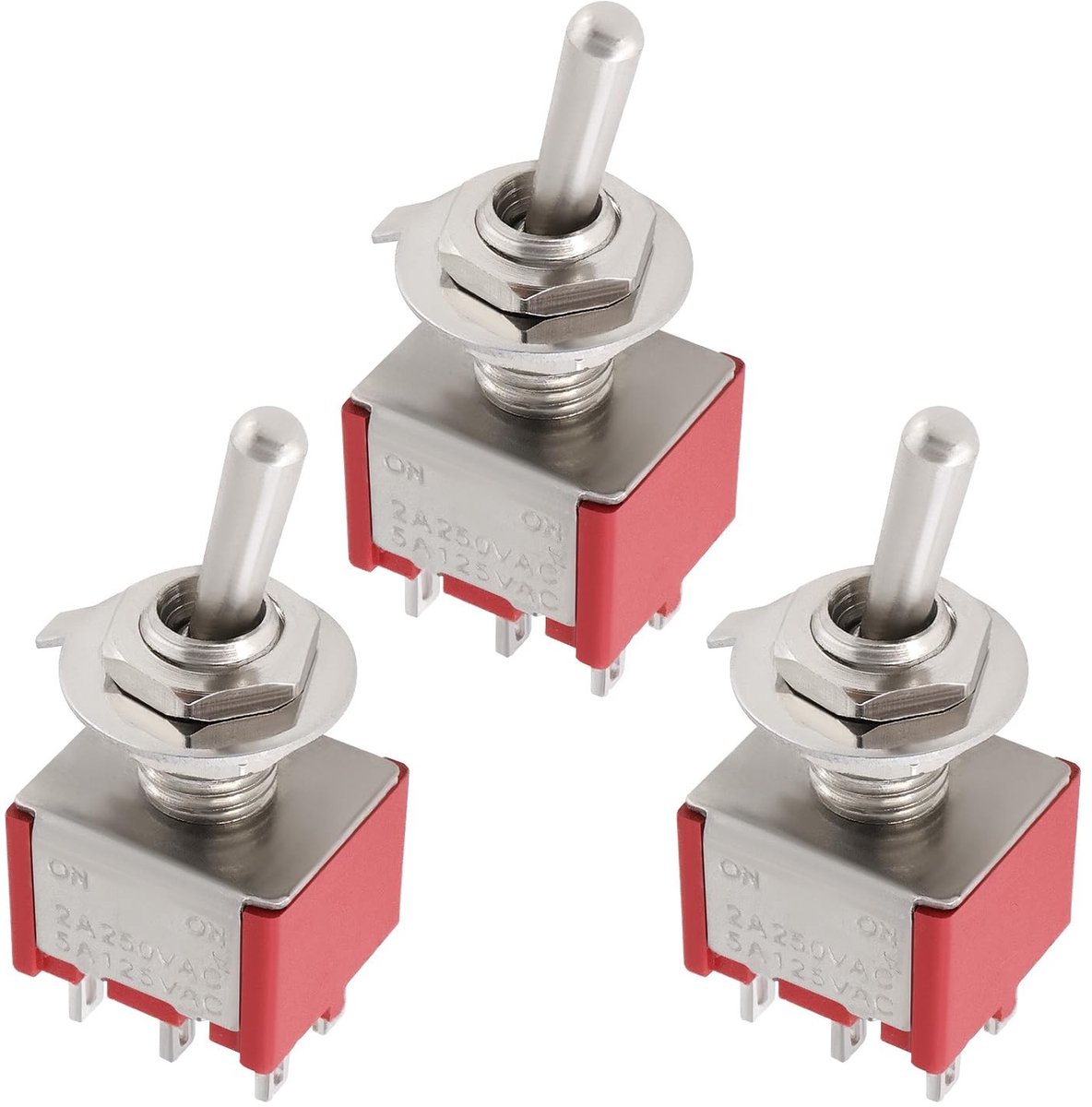 Dailygoods - Guitar Rocker Arm Tuimelschakelaars 3 Stuks Rood