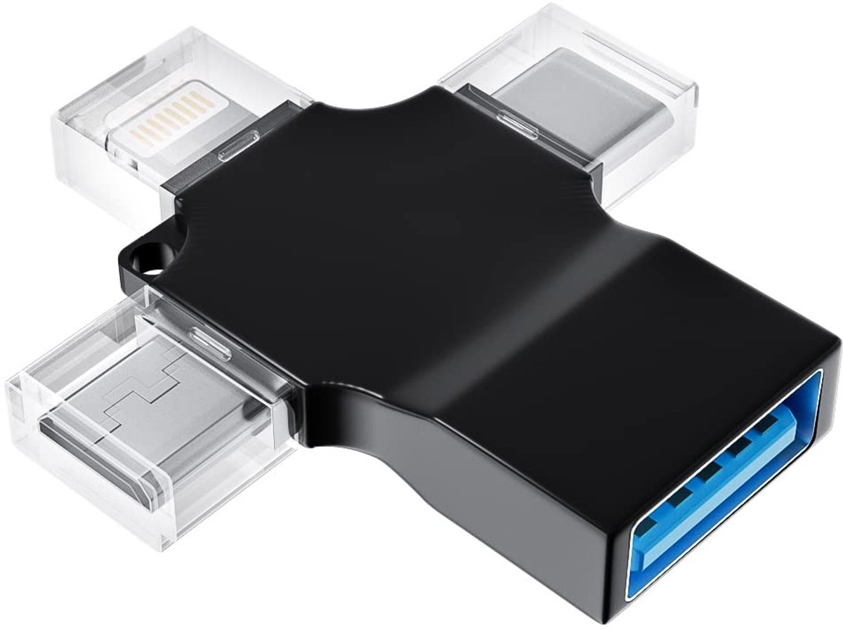 Dailygoods - 3-in-1 USB OTG Adapter voor Smartphone en Tablet