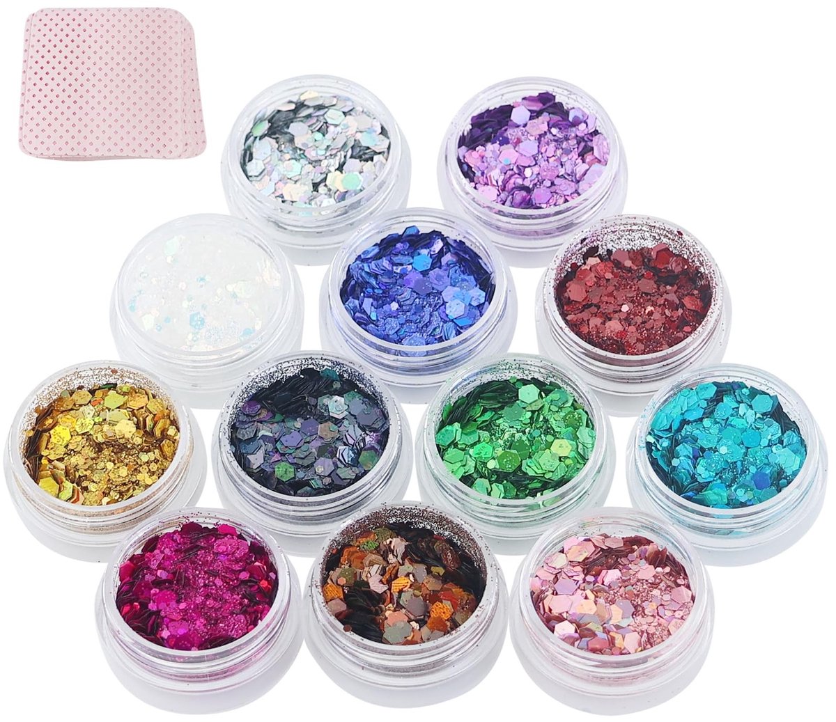 Dailygoods - 50 Stuks Glitteraccessoires en Doekjes voor Make-up