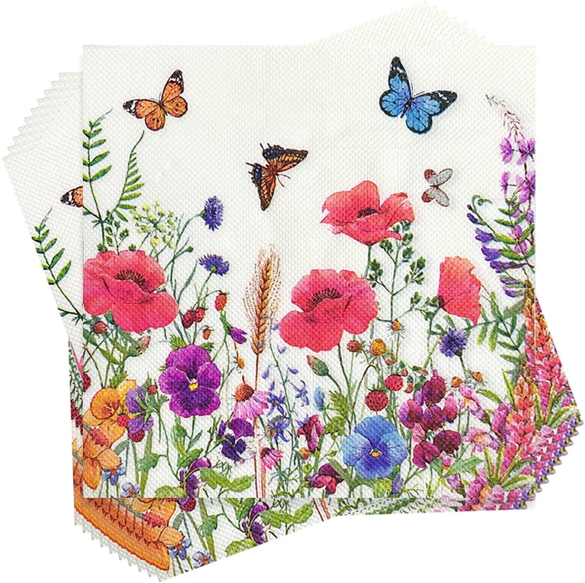 Dailygoods - 40 Kleurrijke Bloemen Servetten voor Feestdecoratie