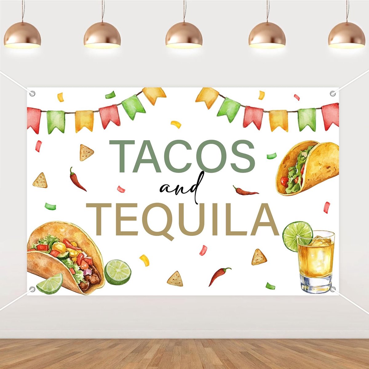 Dailygoods - Taco's en Tequila Feestdecoratie Achtergrond