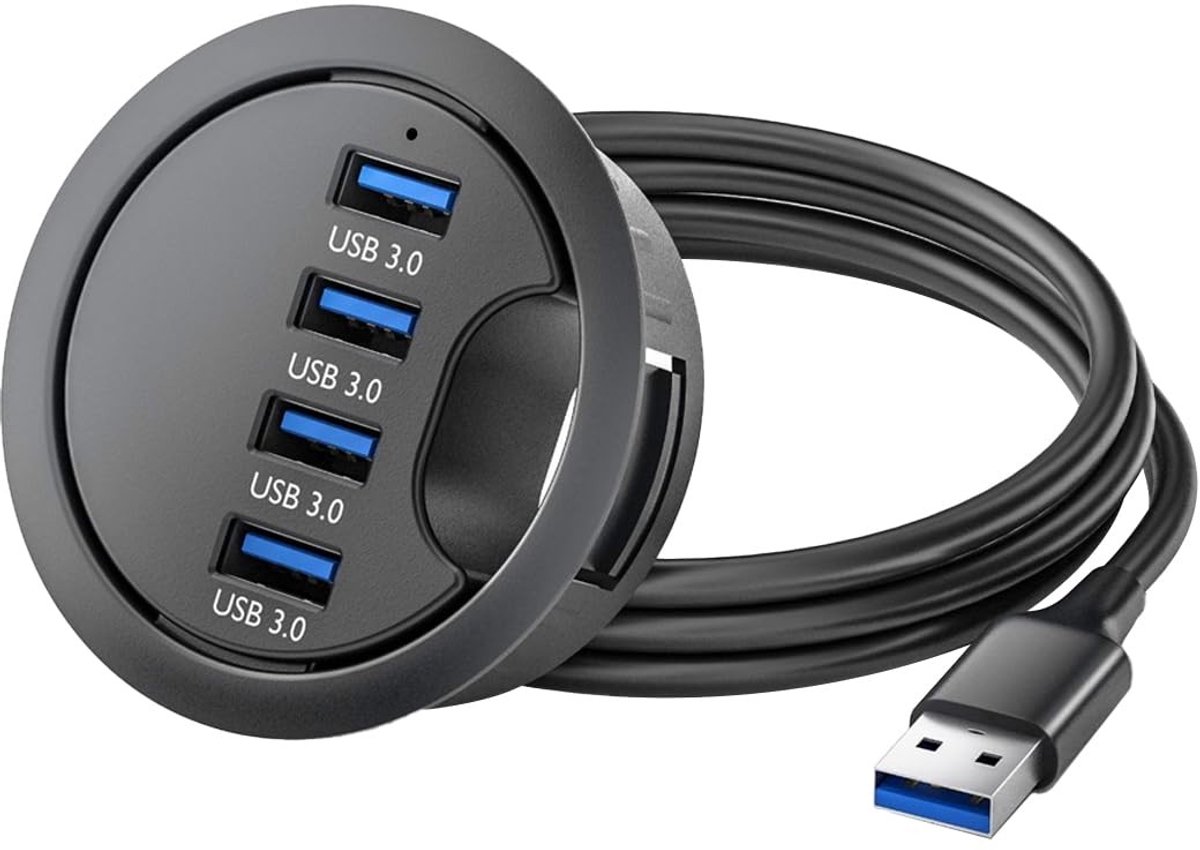 Dailygoods - USB 3.0 Hub met 4 Poorten voor Desktop PC en Laptops
