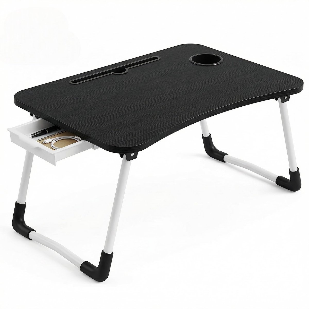 Dailygoods - Inklapbare Dienblad voor Bed met Tabletplank en Bekerhouder