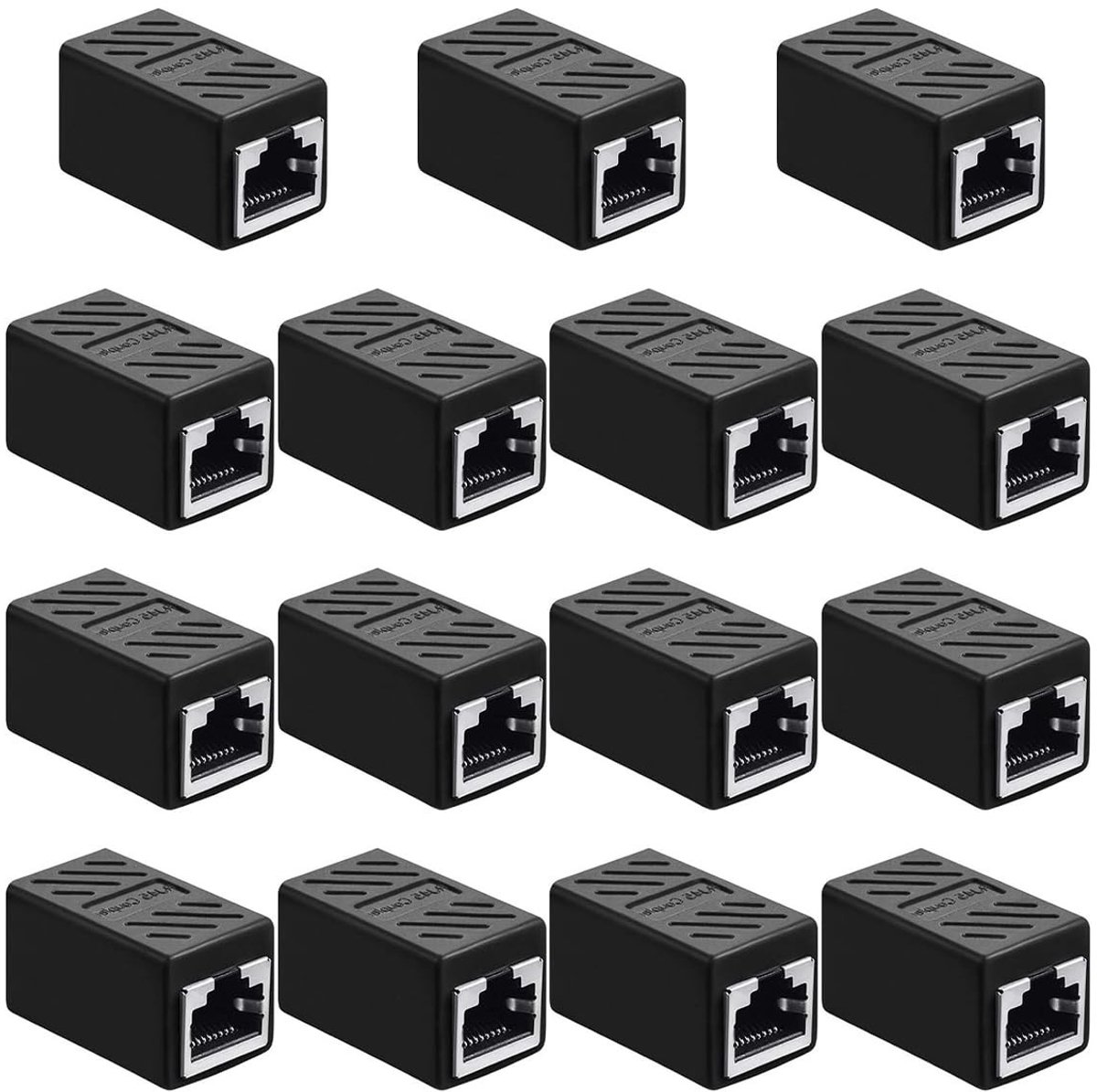 Dailygoods - Set van 15 RJ45 Ethernet Inline Jack Connectoren