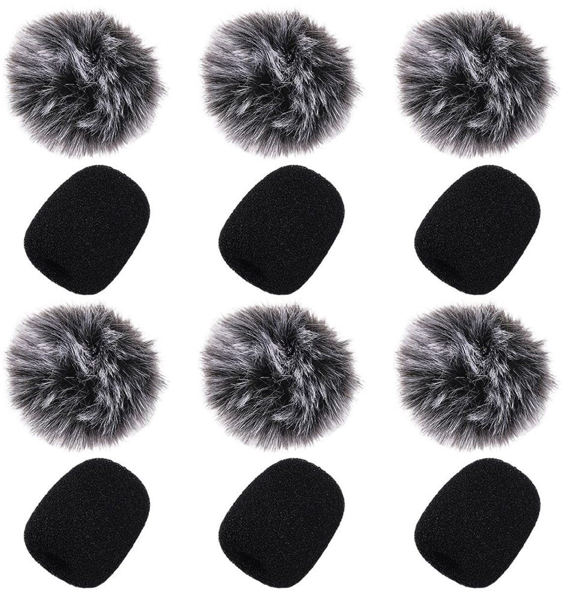 Dailygoods - Set van 12 Zwarte Microfoon Covers voor Lavalier Microfoons