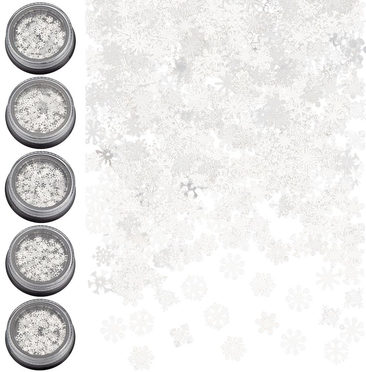 Dailygoods - 500 Stuks Sneeuwvlokvormige Nagelsieraden voor Kerstversiering