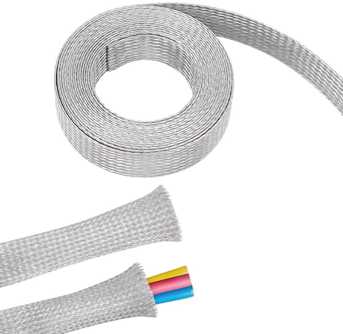 Dailygoods - Gevlochten RVS Kabel Afscherming Mouw voor Draadbescherming