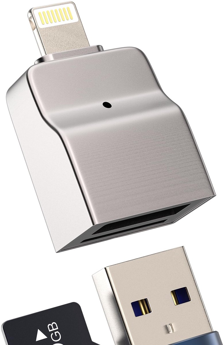 Dailygoods - 2-in-1 Lightning USB-adapter en Micro SD Kaartlezer
