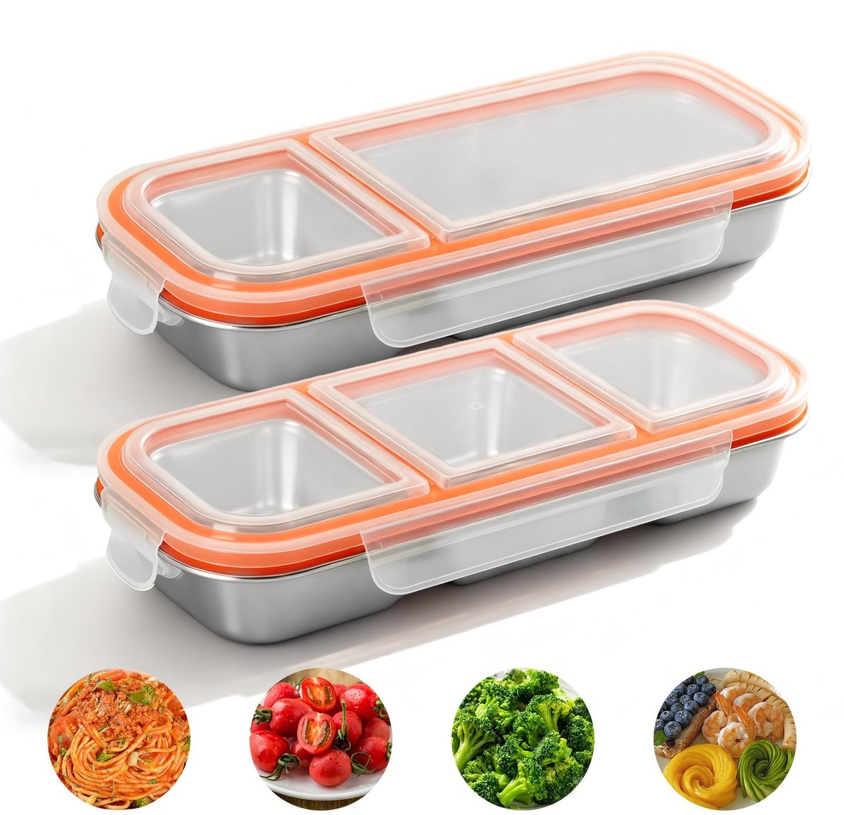Dailygoods - Roestvrijstalen Snackbox Set met Lekvrije Deksels