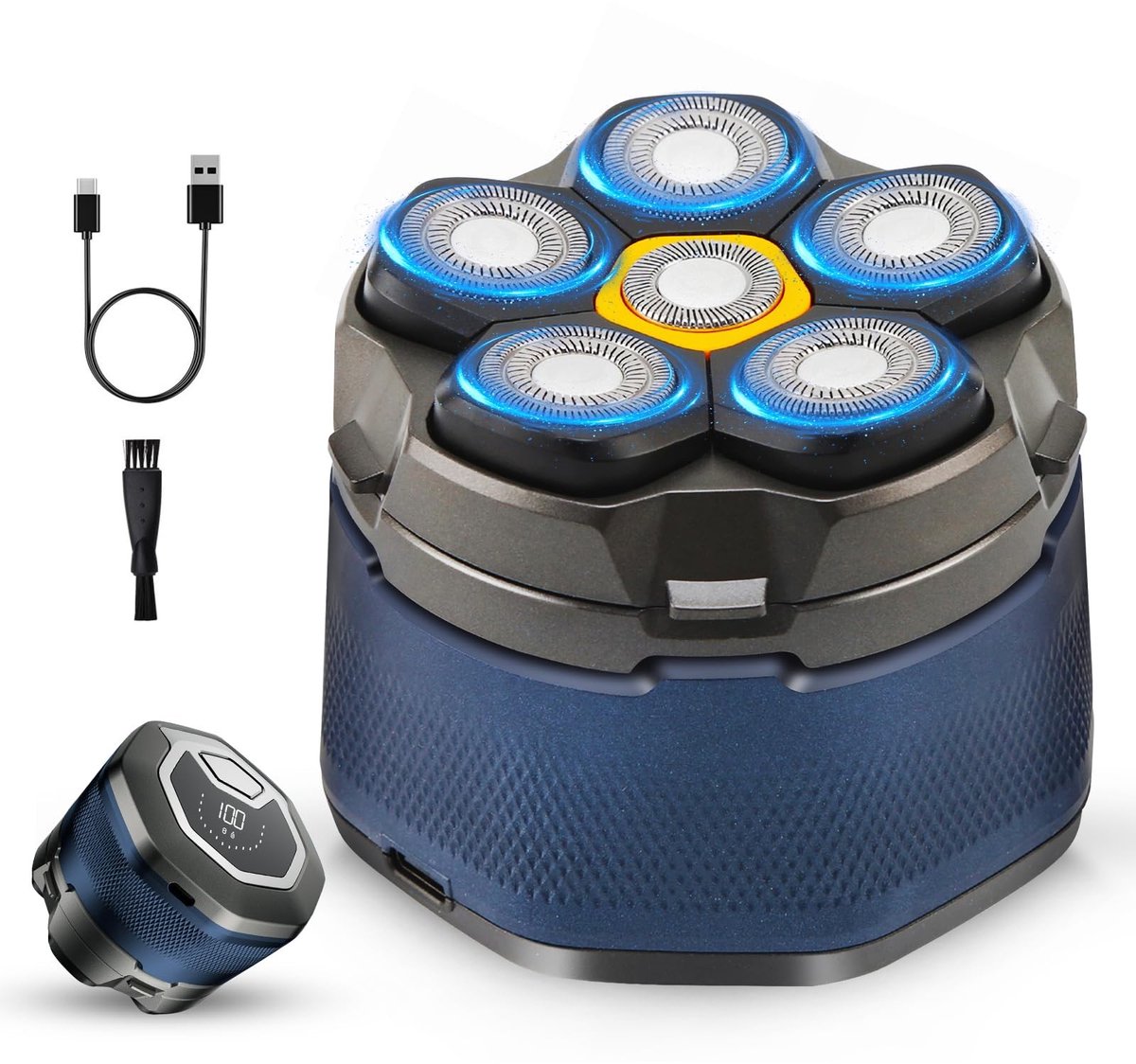 Dailygoods - 6-in-1 Elektrisch Scheerapparaat voor Kale Mannen