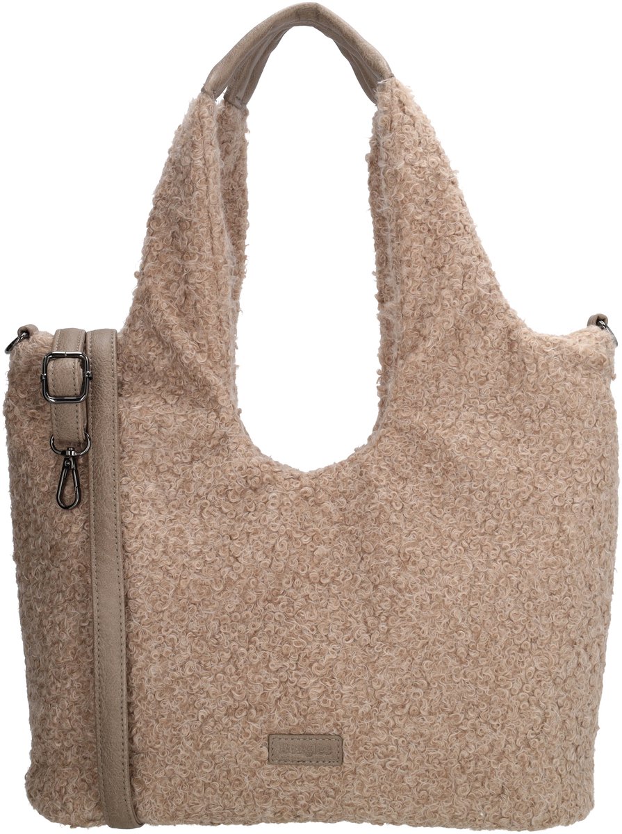 Beagles Nancy Shopper - Teddy Look - Schoudertas - Verstelbare Schouderband - Damestas - Tote Bag - Dames Tas - Taupe