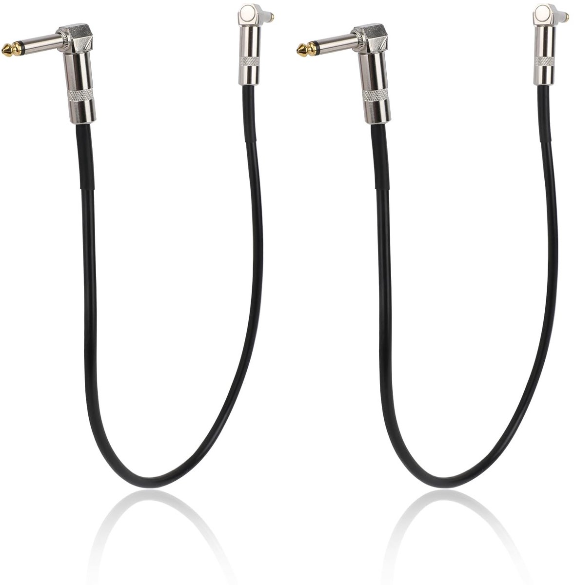 Dailygoods - Set van 2 Haakse Gitaar Patchkabels van 50 cm voor Effectpedaal
