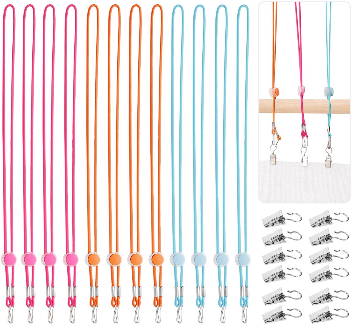 Dailygoods - 12 Stuks Verstelbare Stoffenhouders voor Borduren