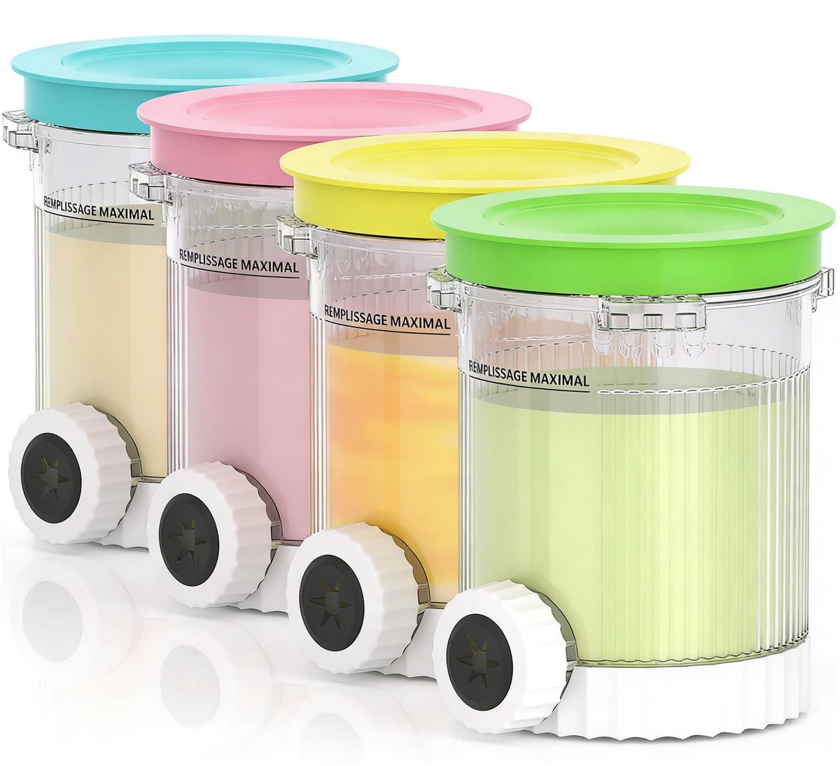 Dailygoods - Set van 4 Herbruikbare Ijsbakjes 480 ml met Deksel