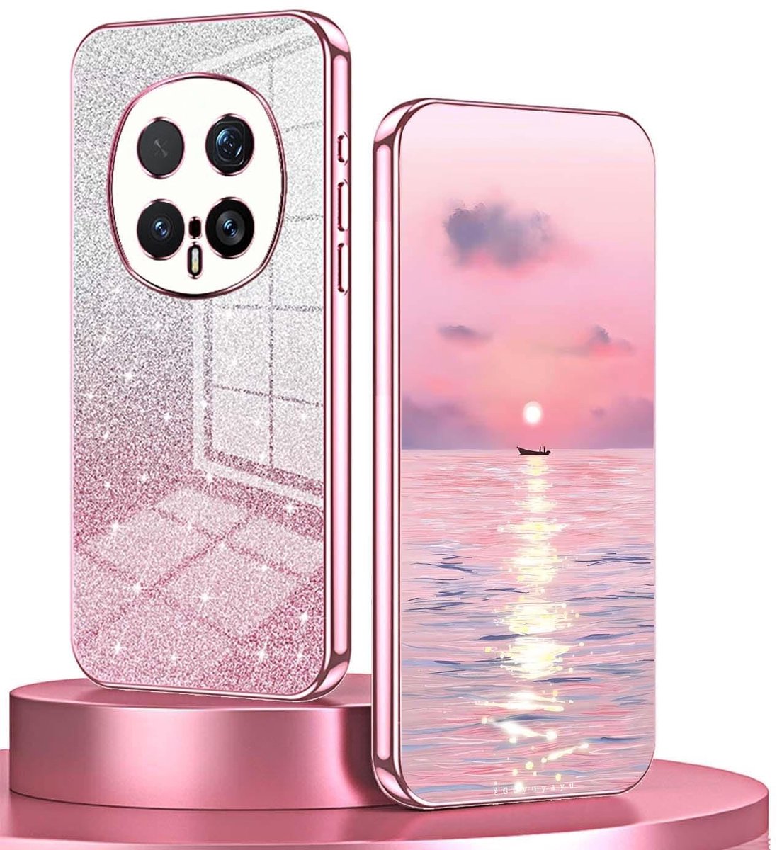 Dailygoods - Premium Siliconen Beschermhoes voor Honor Magic8 Pro in Roze