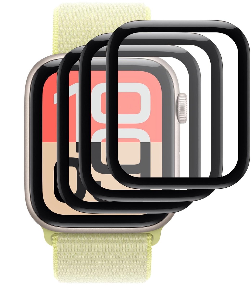 Dailygoods - 3 Stuks Displaybeschermfolie voor Apple Watch SE 3 44 mm - Krasbestendig